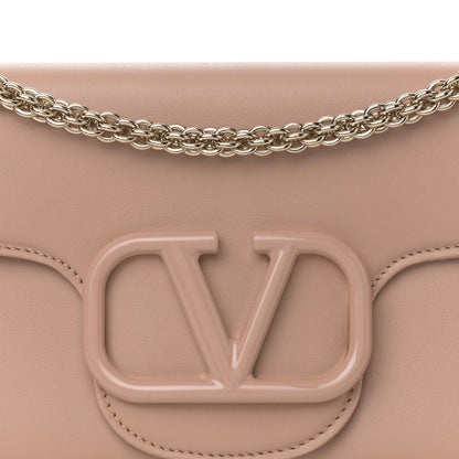Valentino Garavani Calfskin Enamel Vlogo Loco Shoulder Bag Rose Cannelle 8 of 11
