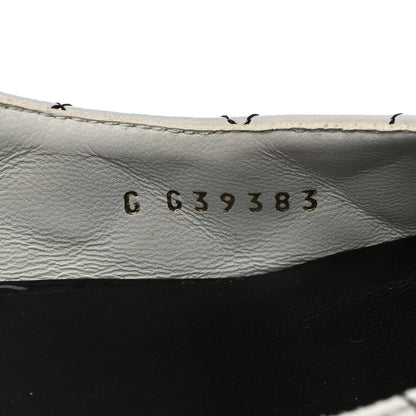 Chanel Lambskin Patent Quilted Cap Toe Mary Jane Flats 38 White Black 6 of 8
