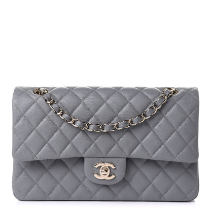 Chanel Caviar Quilted Medium Double Flap Grey 1 of 10