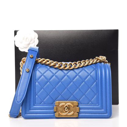 Chanel Lambskin Quilted Small Boy Flap Blue 10 of 10