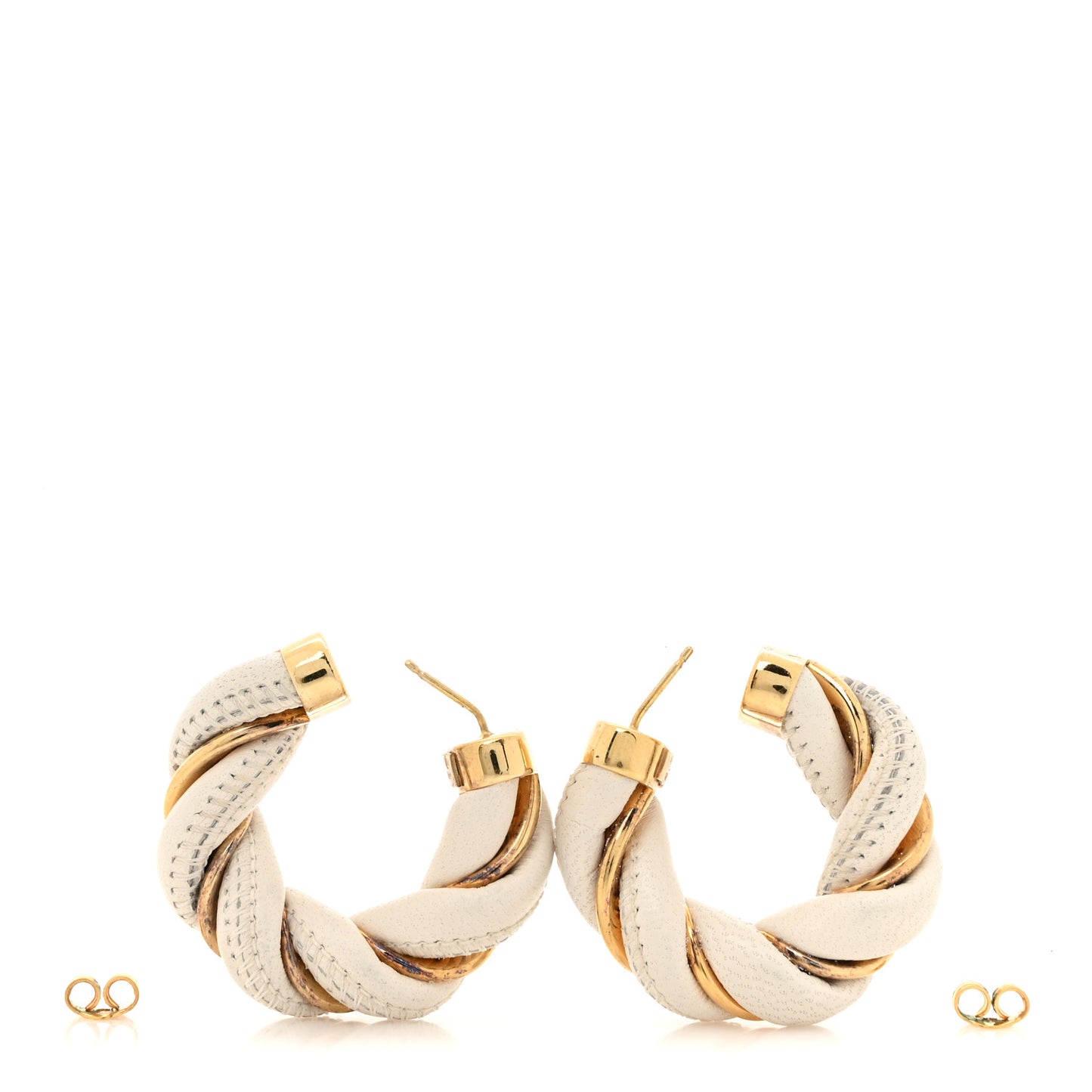 Sterling Silver Nappa Twist Hoop Earrings Gold