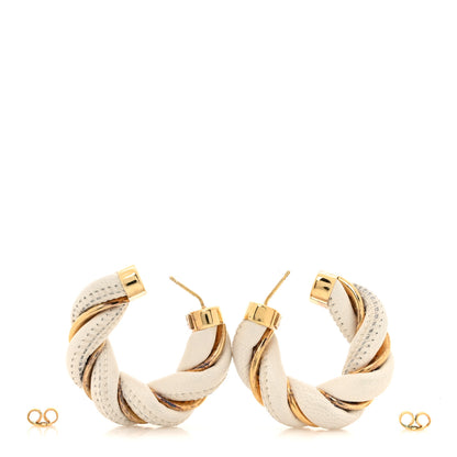 Bottega Veneta Sterling Silver Nappa Twist Hoop Earrings Gold 3 of 6