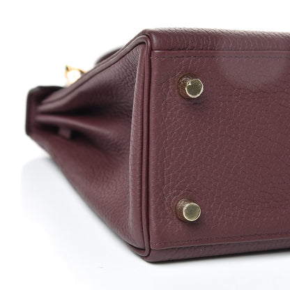 Hermes Togo Kelly Retourne 25 Bordeaux 38 of 40