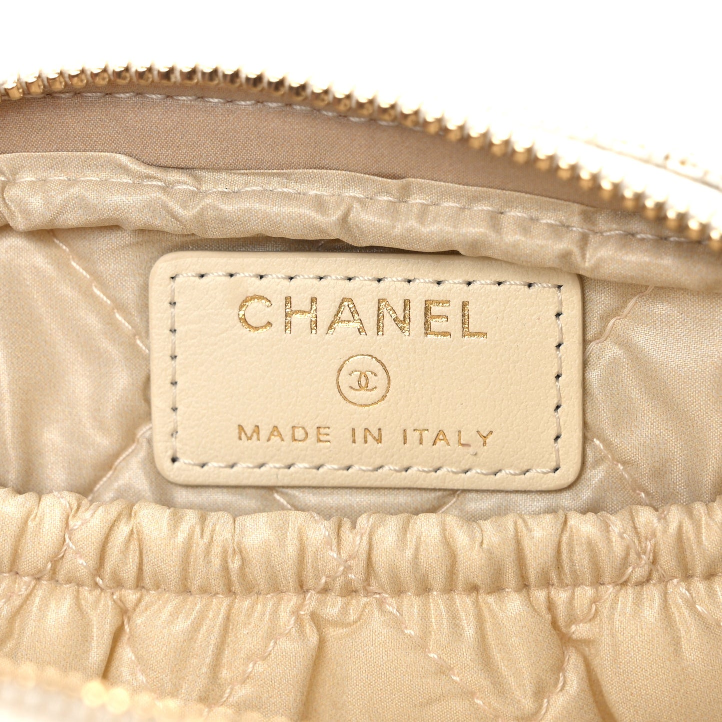 Woven Straw Raffia Deauville Small Curvy Pouch Cosmetic Case Ivory