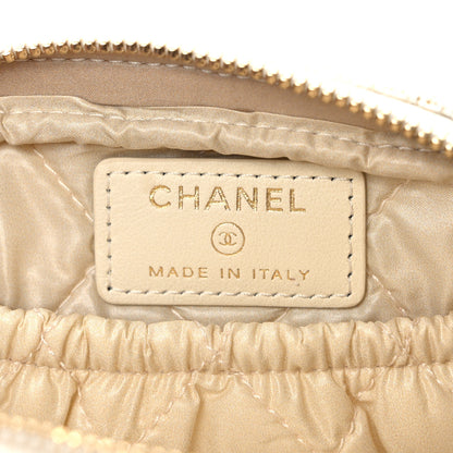 Chanel Woven Straw Raffia Deauville Small Curvy Pouch Cosmetic Case Ivory 6 of 9