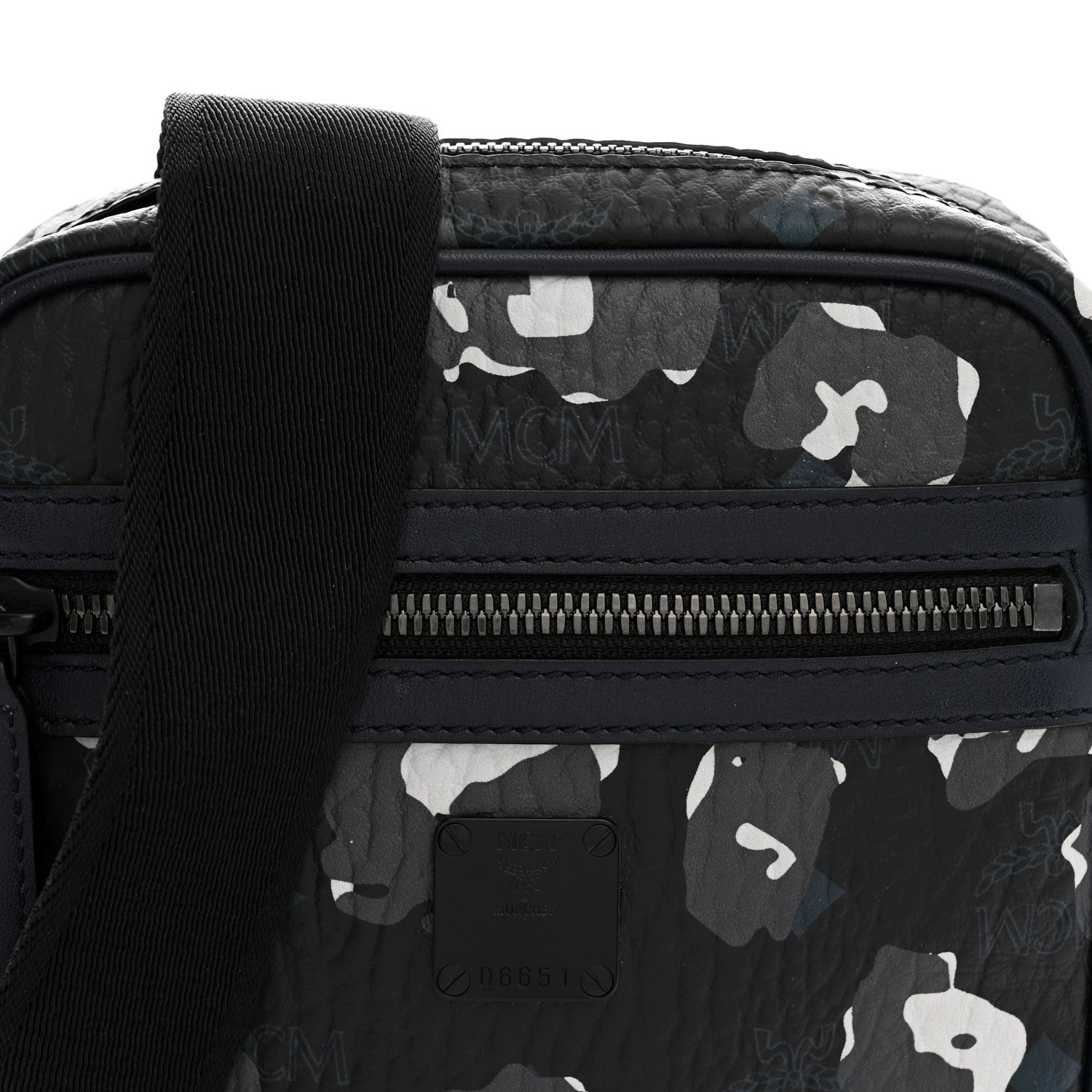 MCM Visetos Camouflage Crossbody Bag Black Blue 7 of 10