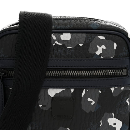 MCM Visetos Camouflage Crossbody Bag Black Blue 7 of 10