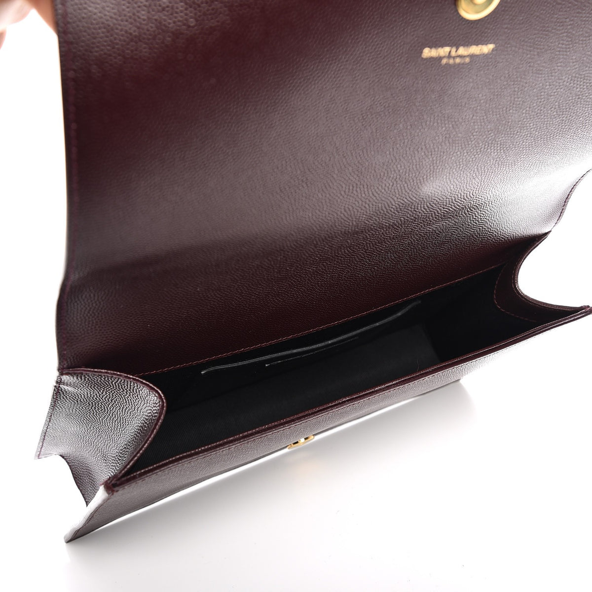 Saint Laurent Grain De Poudre Classic Monogram Clutch Amaranto 6 of 7