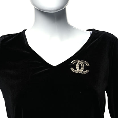Chanel Baguette Crystal CC Brooch Silver 2 of 4