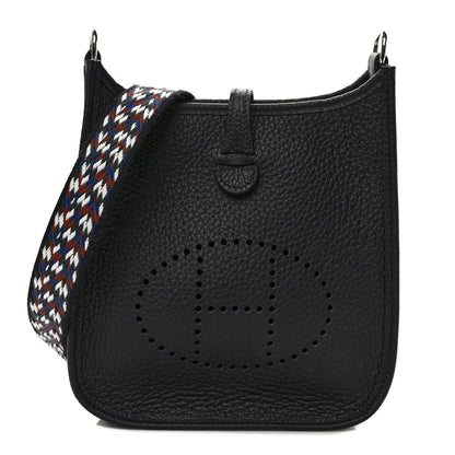 Hermes Taurillon Clemence Zigzag Evelyne TPM Caban Black Bleu Zellige Indigo 1 of 8