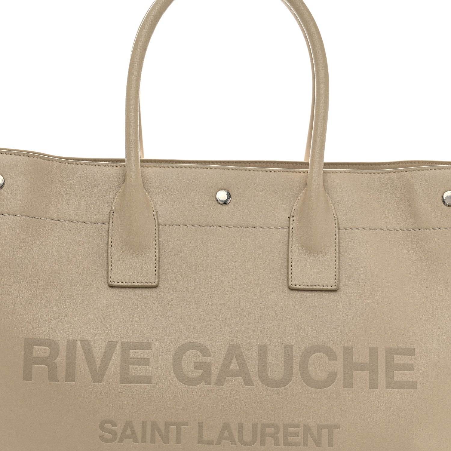 Saint Laurent Vitello Large Rive Gauche Tote Sea Salt 8 of 12