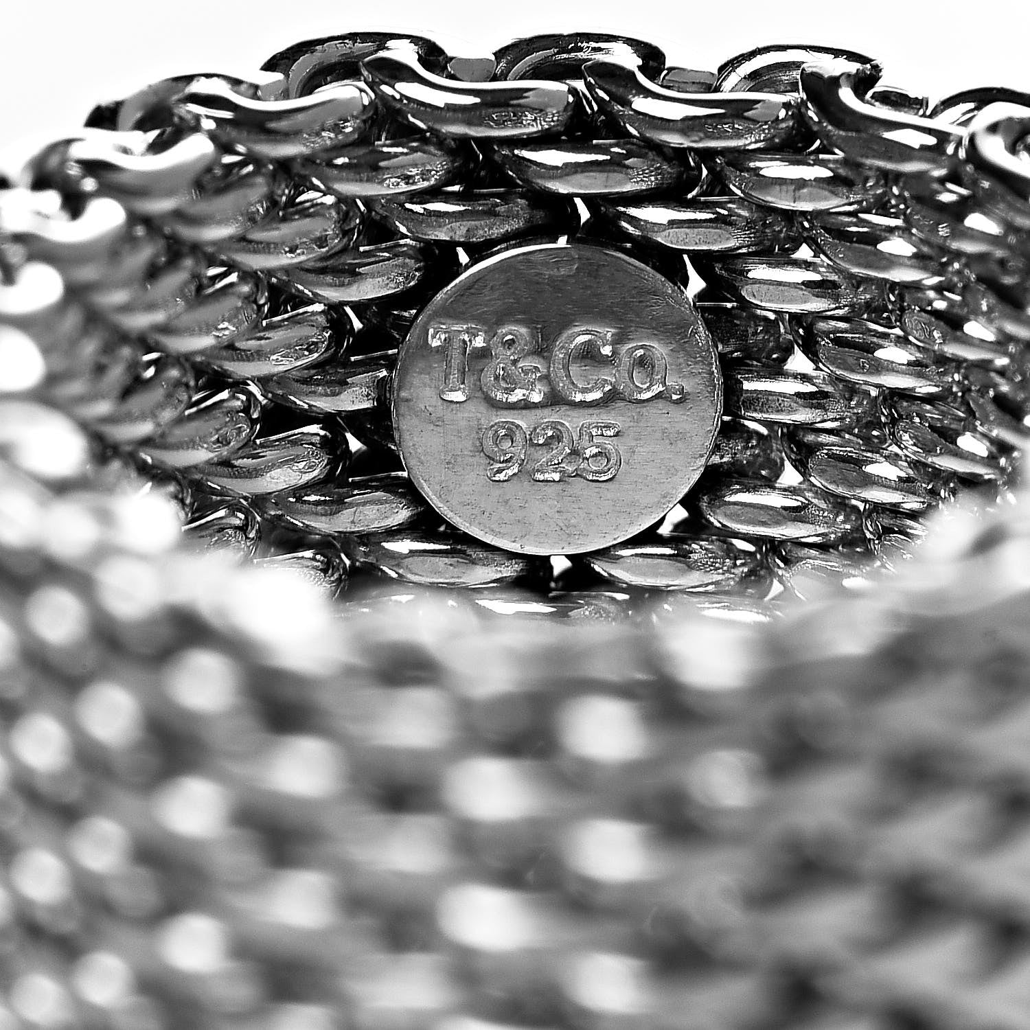 Tiffany Sterling Silver Mesh Somerset Ring 57 8 4 of 4