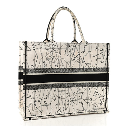 Christian Dior Canvas Embroidered Zodiac Book Tote Latte Multicolor 3 of 9