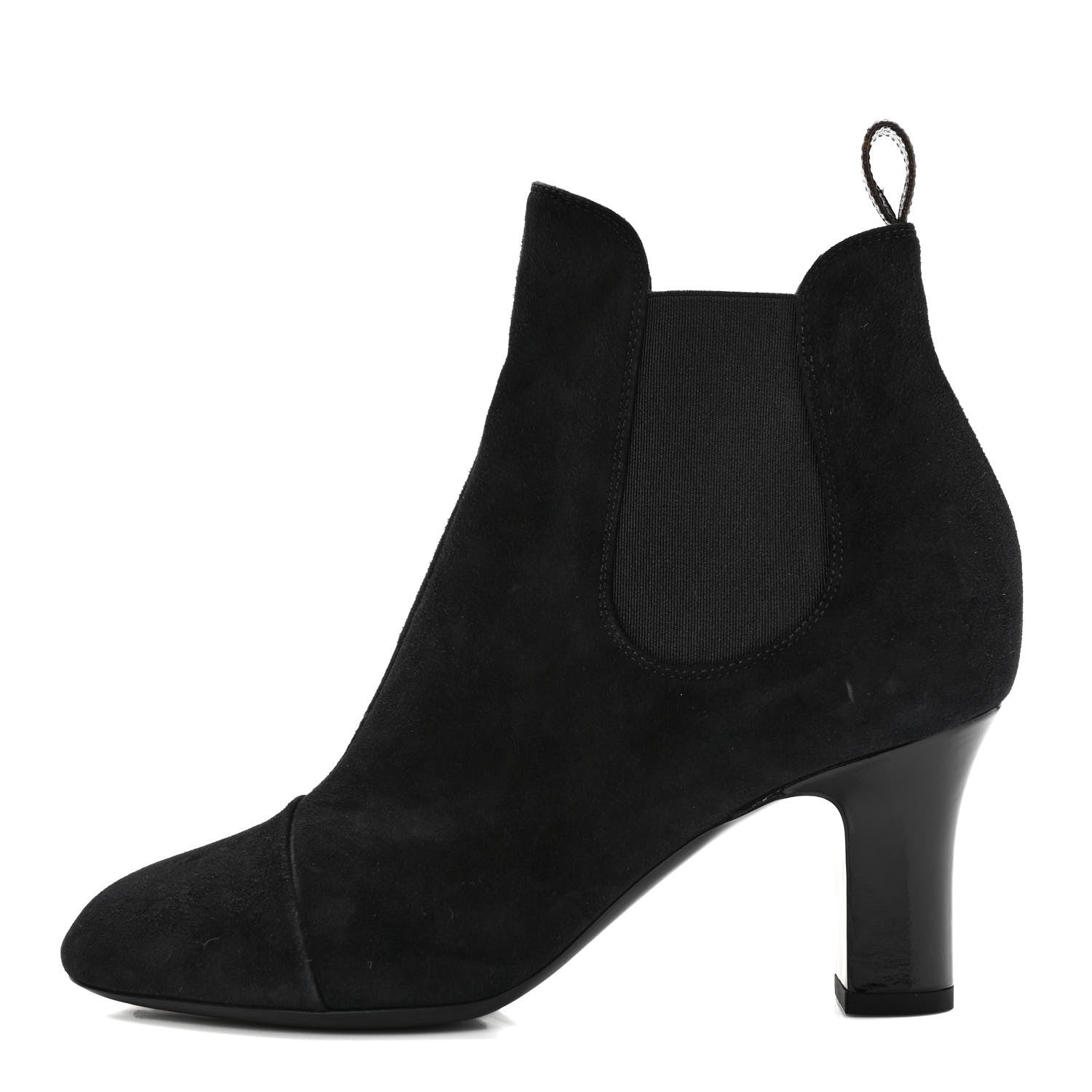Louis Vuitton Suede Monogram Uniformes Cap Toe Chelsea 75mm Ankle Boots 36.5 Black 1 of 7
