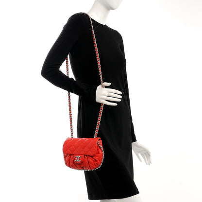 Chanel Washed Lambskin Mini Chain Around Messenger Red 2 of 10