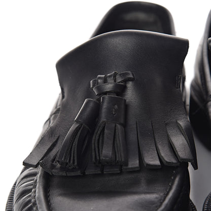 Gucci Calfskin Mens Tassel Fringe Loafers 7.5 Black 12 of 21