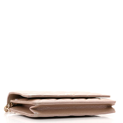 Chanel Iridescent Caviar Quilted Wallet on Chain WOC Beige 4 of 13