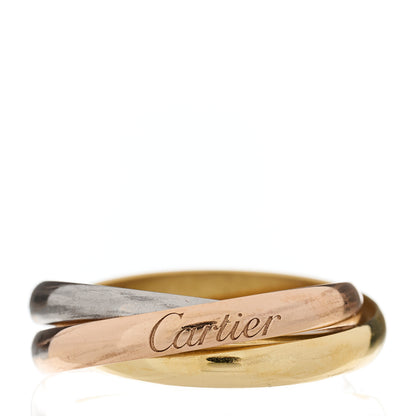 Cartier 18K Pink Yellow White Gold Small Trinity Ring 54 6.75 1 of 6