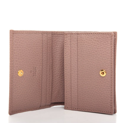 Gucci Pebbled Calfskin GG Marmont Card Case Porcelain Rose 5 of 7