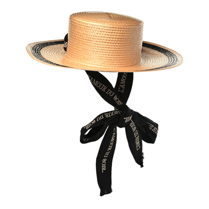 Gucci Raffia L'Amour Du Soir Sun Hat 56 Ivory Black 3 of 6