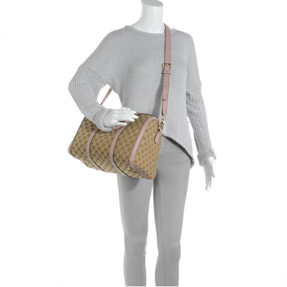 Gucci Monogram Vintage Web Medium Boston Light Pink 2 of 7