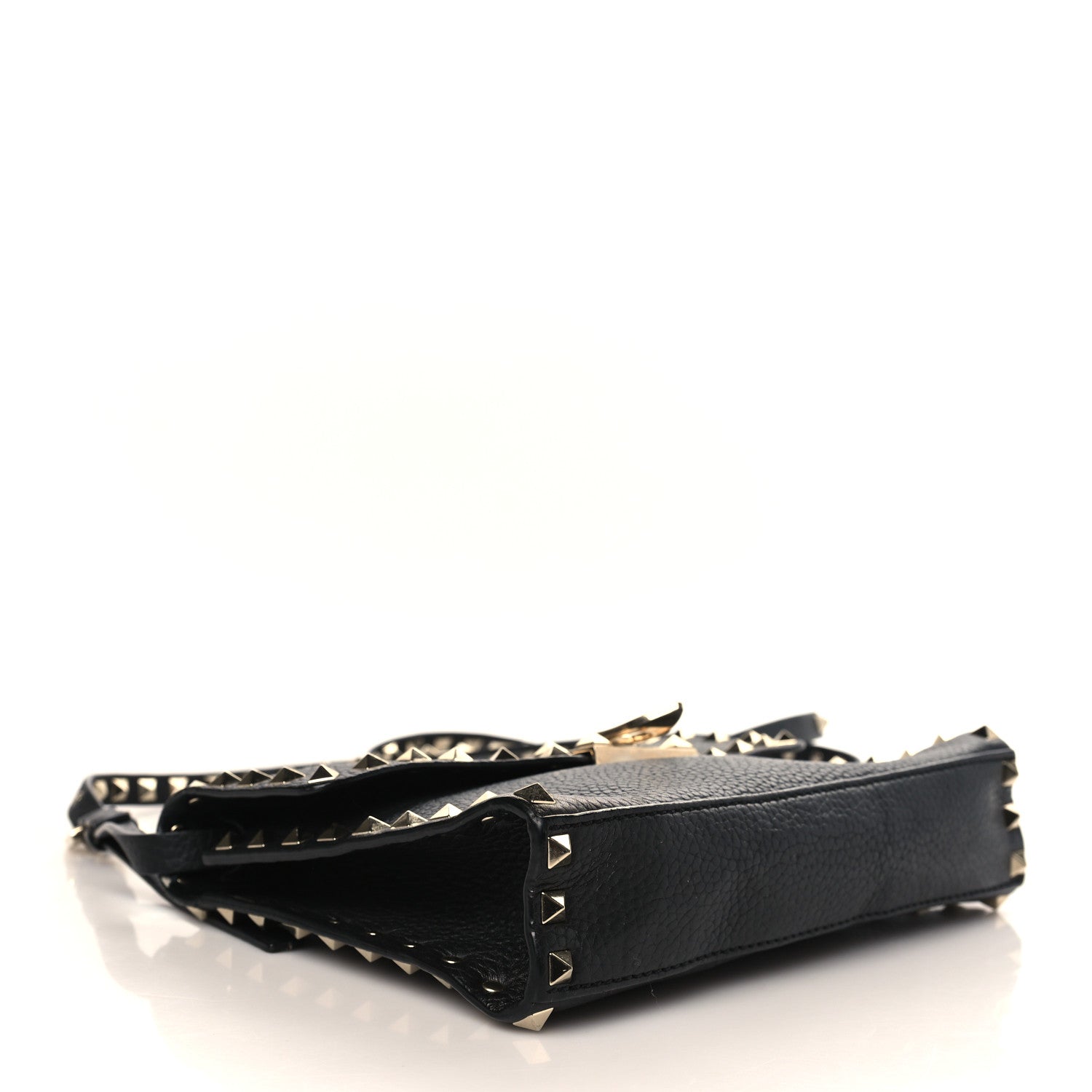 Valentino Garavani Pebbled Calfskin Medium Rockstud Flip Lock Crossbody Bag Black 4 of 11