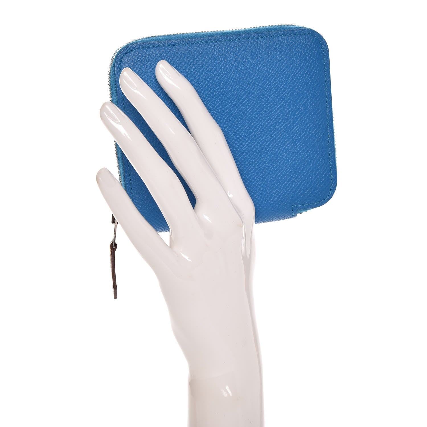 Hermes Epsom Silk'In Compact Wallet Bleu Zanzibar 2 of 8