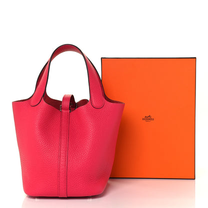 Hermes Taurillon Clemence Picotin Lock 18 PM Rose Extreme 10 of 10