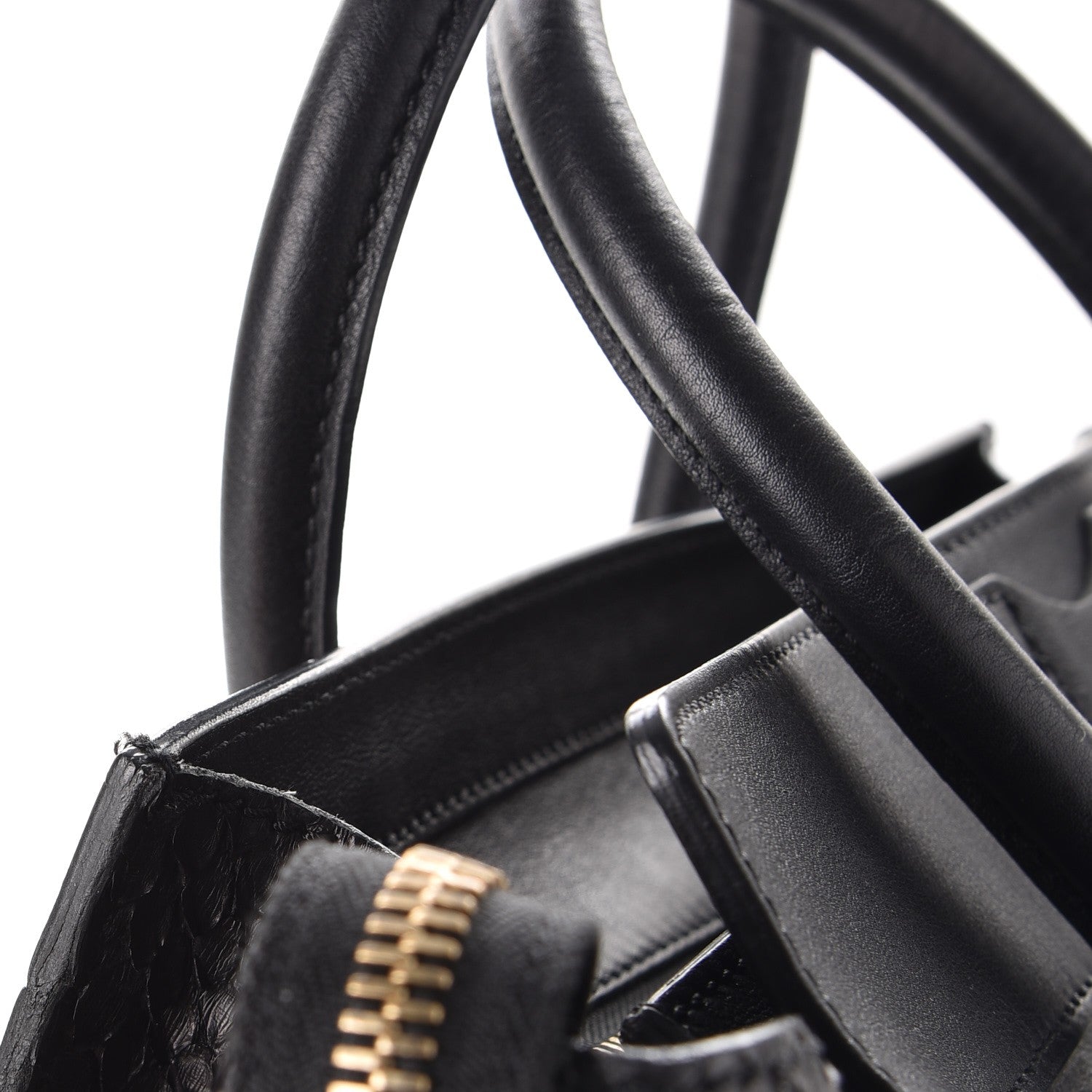 Celine Python Mini Luggage Black 9 of 13