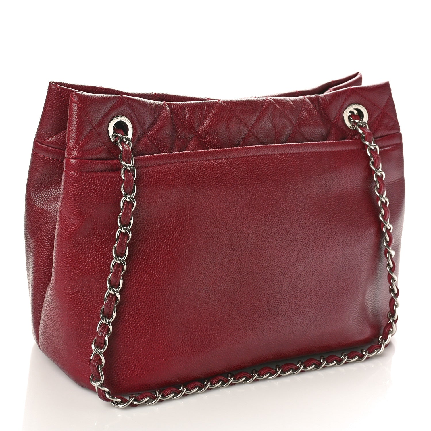Chanel Caviar Quilted Large Timeless CC Soft Tote Dark Red 4 of 11