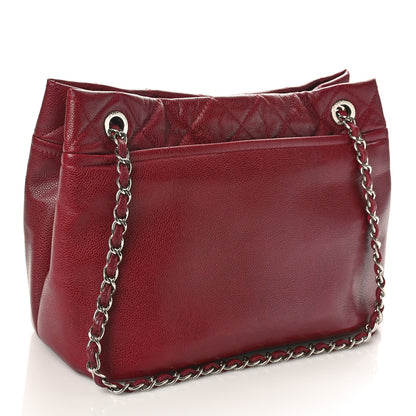 Chanel Caviar Quilted Large Timeless CC Soft Tote Dark Red 4 of 11