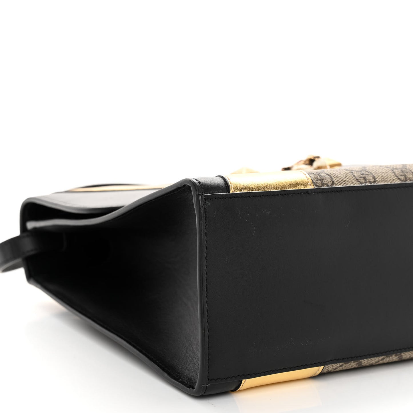 Nappa GG Supreme Monogram Medium Osiride Top Handle Bag Black Oro Vecchio Beige Ebony