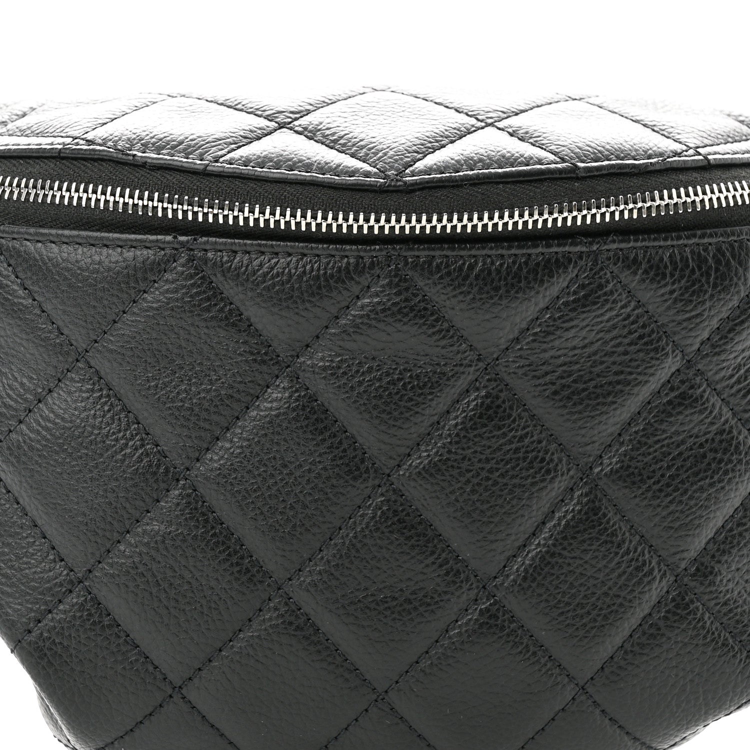 Chanel Grained Calfskin Quilted Waist Belt Bag Black 8 of 10