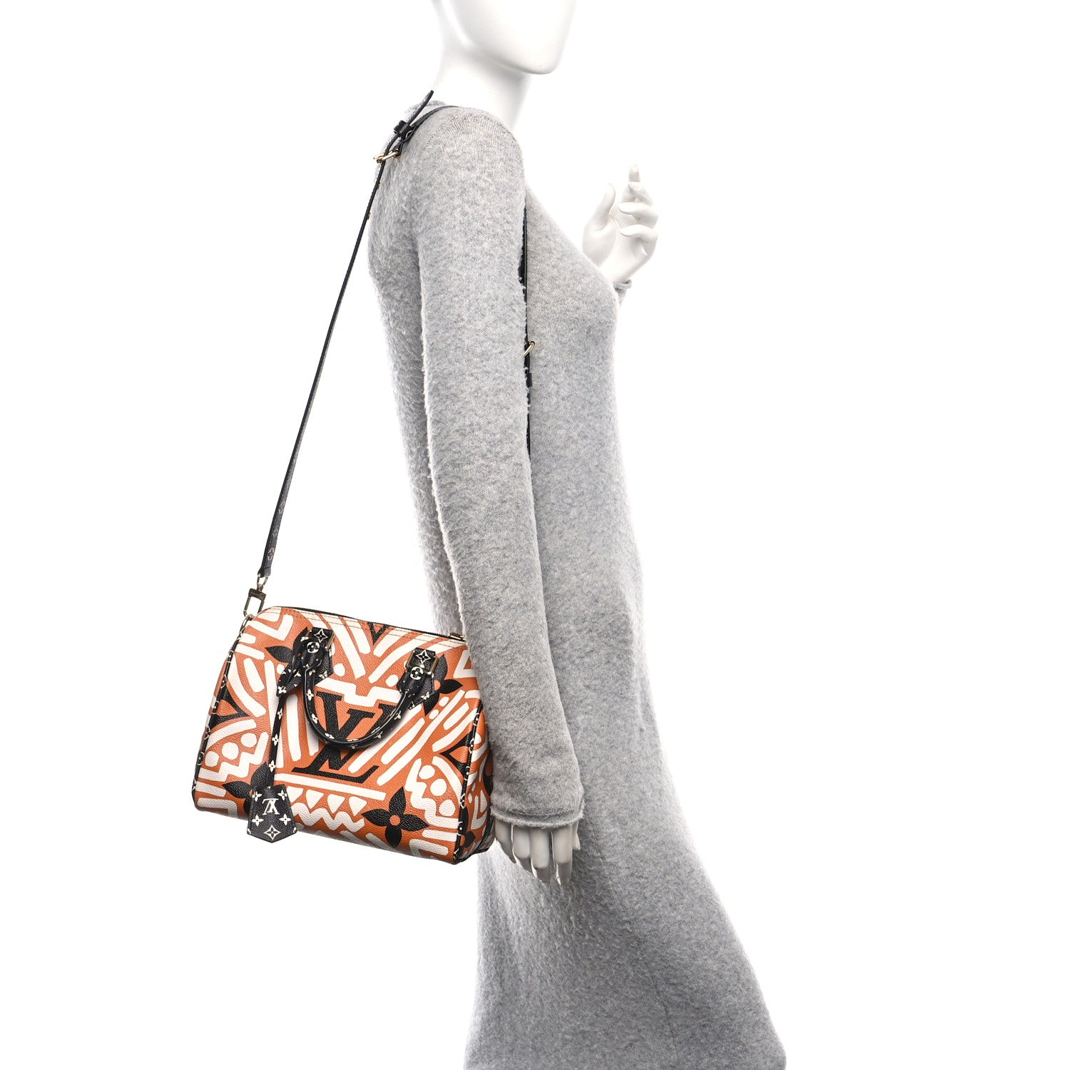 Louis Vuitton Monogram Giant Crafty Speedy Bandouliere 25 Creme Caramel 2 of 9