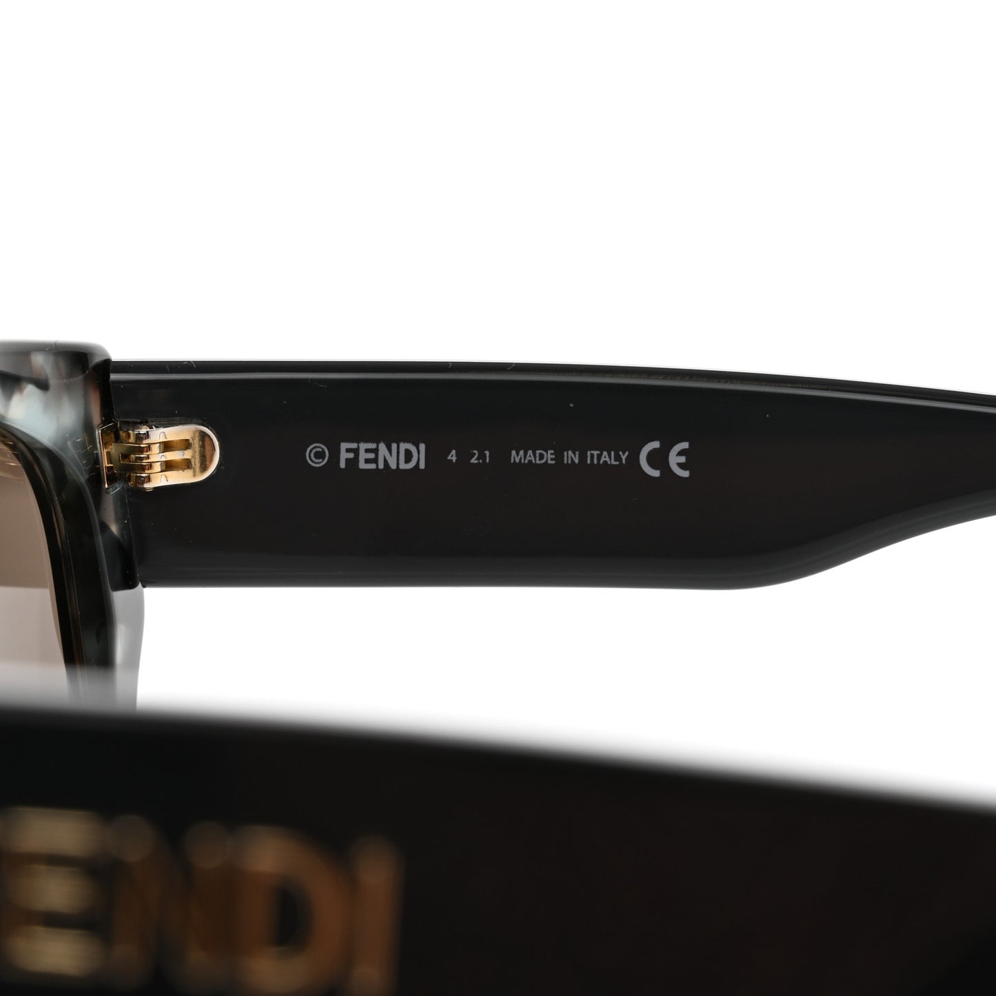 Acetate Fendi Butterfly Sunglasses FE40017I Shiny Acqua Grey Havana Dark Brown