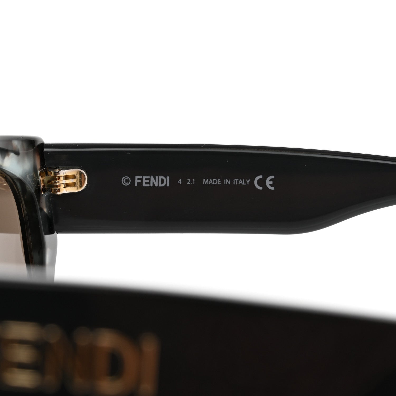 Fendi Acetate Fendi Butterfly Sunglasses FE40017I Shiny Acqua Grey Havana Dark Brown 6 of 8