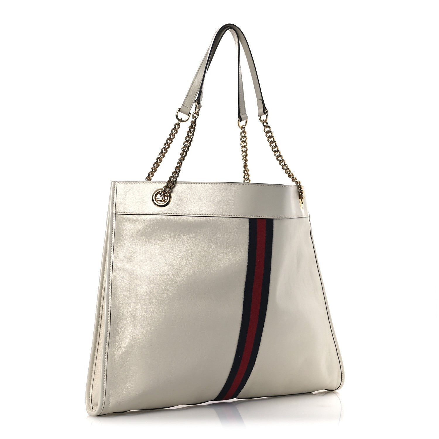Gucci Calfskin Large Rajah Chain Tote White 4 of 13