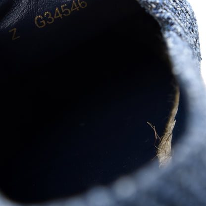 Chanel Cotton Tweed CC Espadrilles 36 Blue Ecru Black 10 of 11