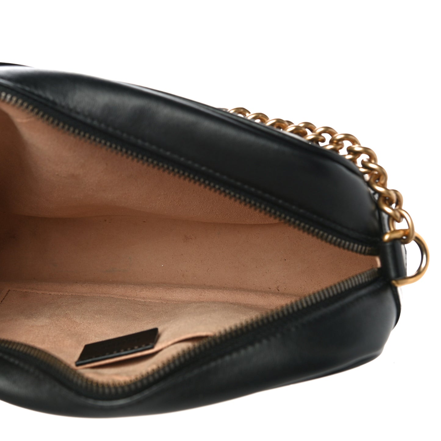 Calfskin Matelasse Small GG Marmont Chain Shoulder Bag Black