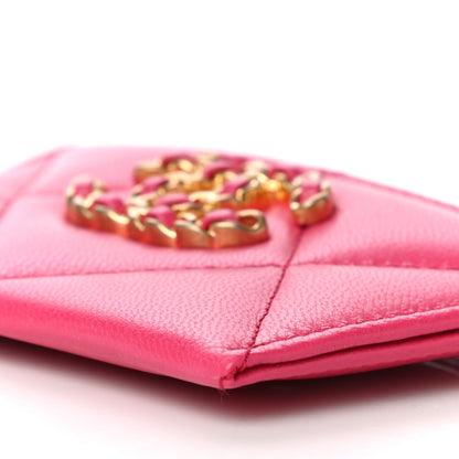 Chanel Shiny Goatskin Quilted 19 Card Holder Dark Pink 10 of 10