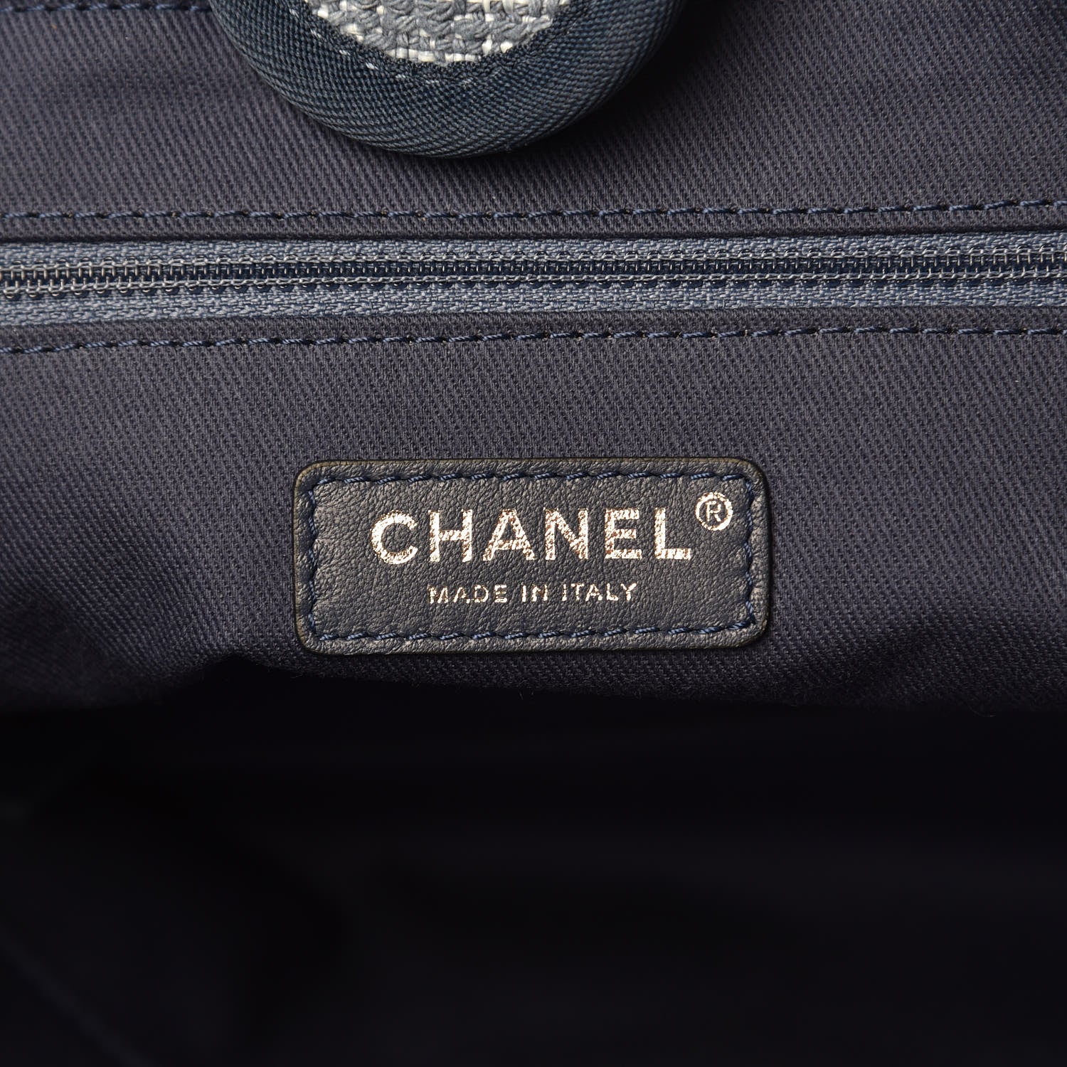 Chanel Woven Straw Raffia Small Deauville Tote Blue 5 of 8
