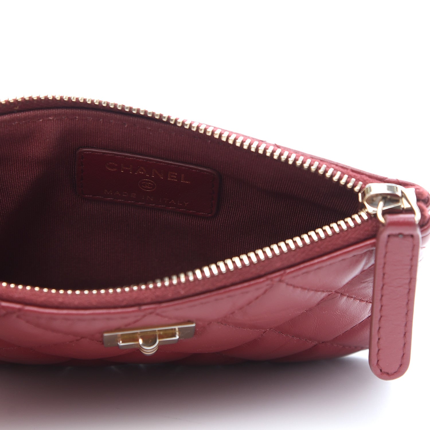 Chanel Aged Calfskin Quilted Small Reissue Cosmetic Case Burdundy 5 of 9