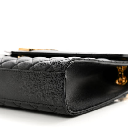 Saint Laurent Grain De Poudre Textured Mixed Matelasse Triquilt Medium Monogram Satchel Black 10 of 11