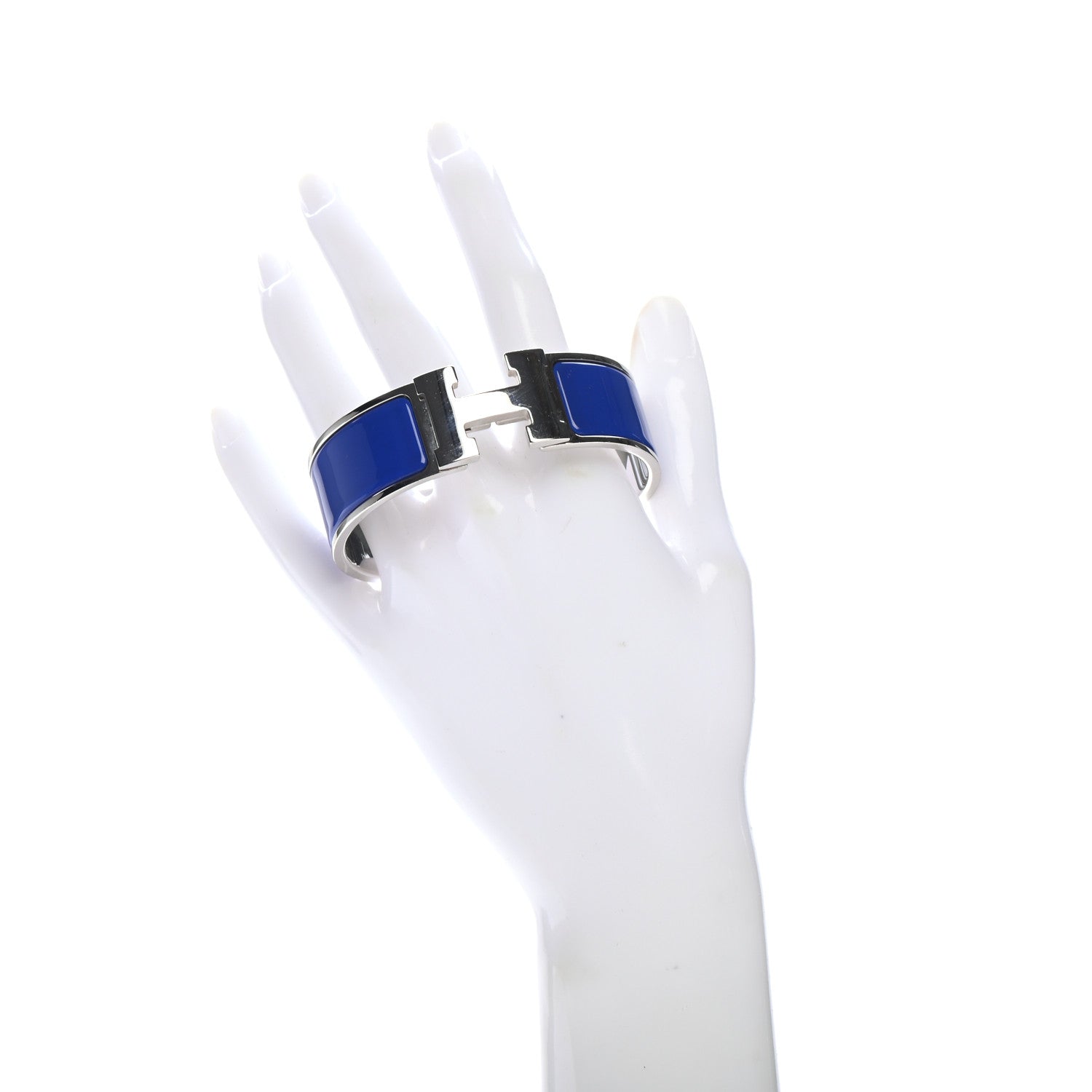 Hermes Enamel Wide Clic Clac H Bracelet PM Bleu Electrique 2 of 4
