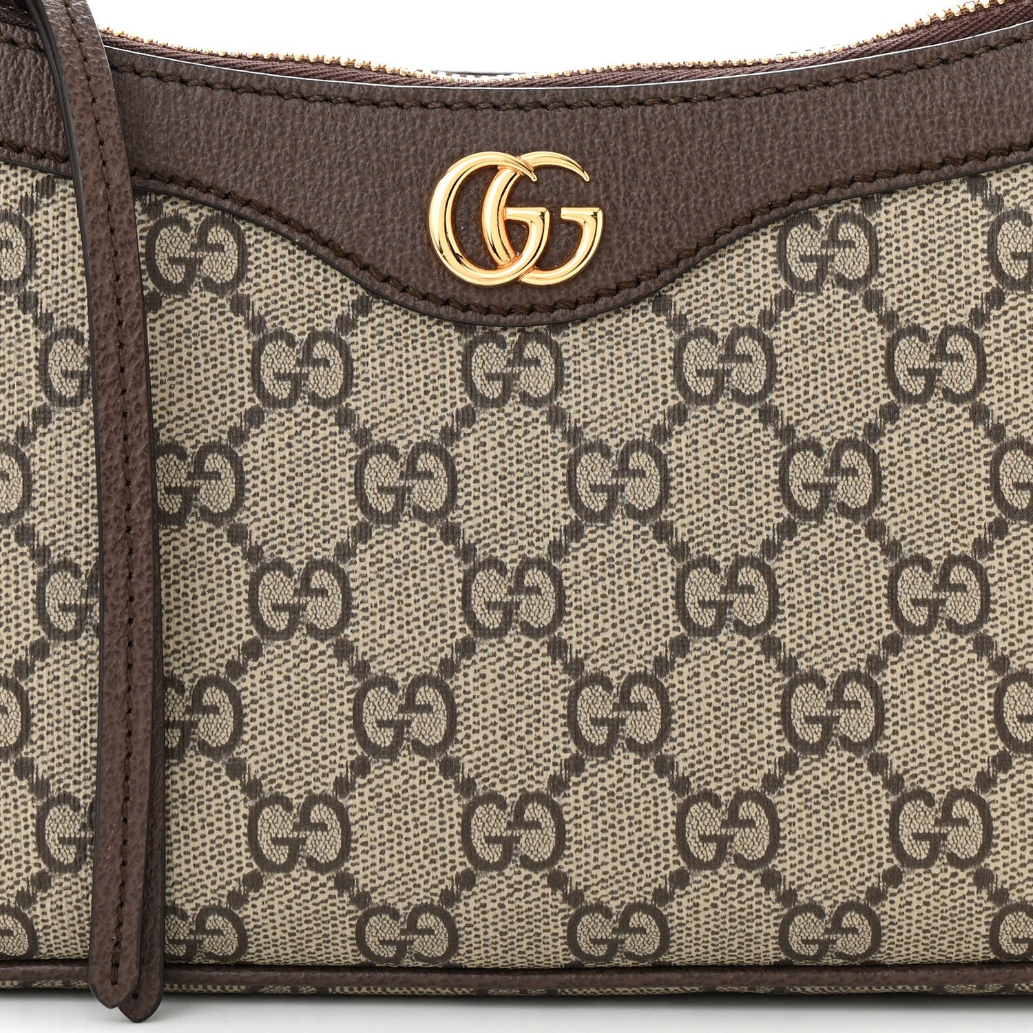 Gucci GG Supreme Monogram Textured Dollar Calfskin Small Ophidia Hobo Beige Ebony New Acero 8 of 11