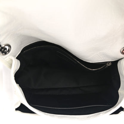 Saint Laurent Crinkled Calfskin Matelasse Monogram Medium Niki Chain Satchel Dirty White 5 of 14