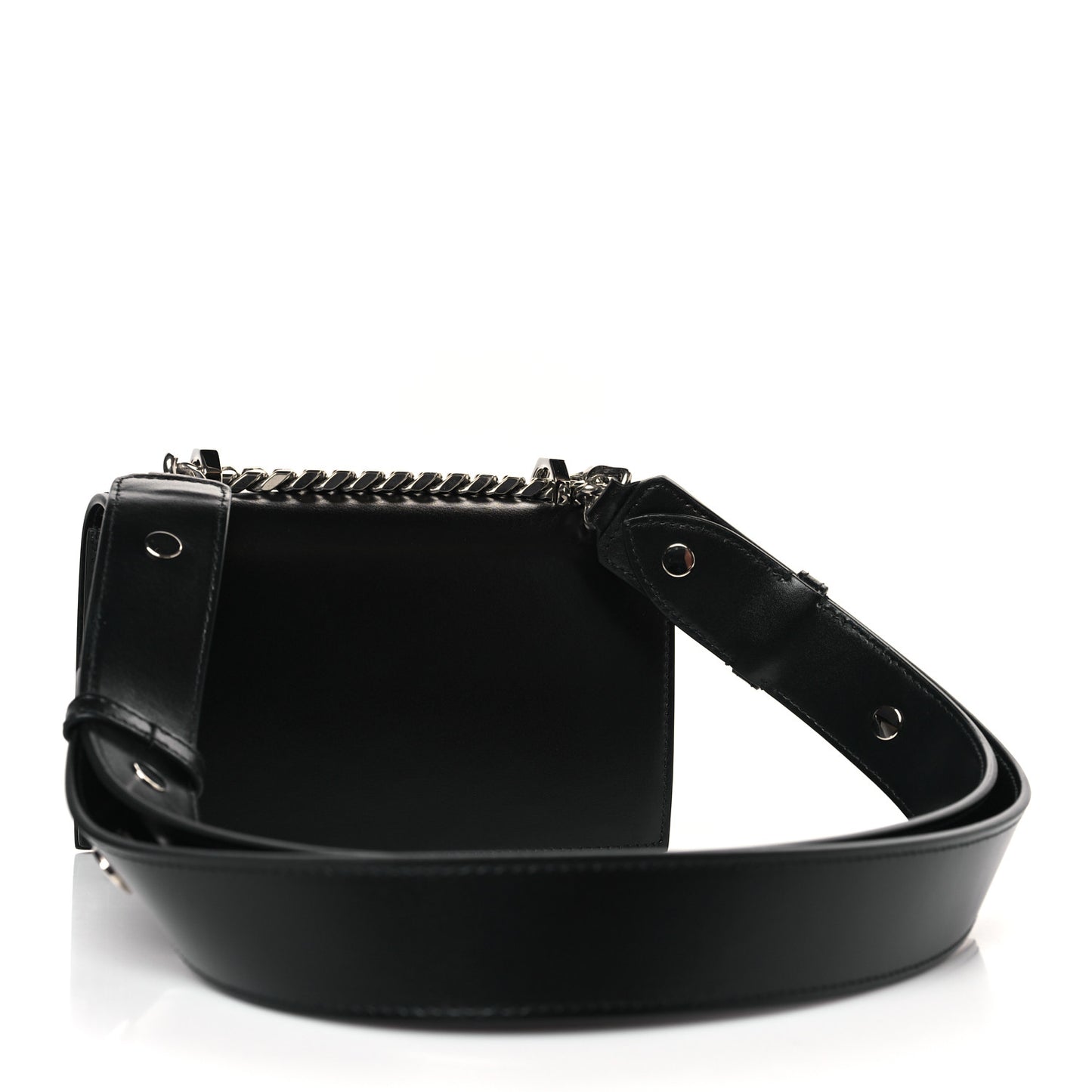 Calfskin Jeweled Mini The Biker Knuckle Satchel Black