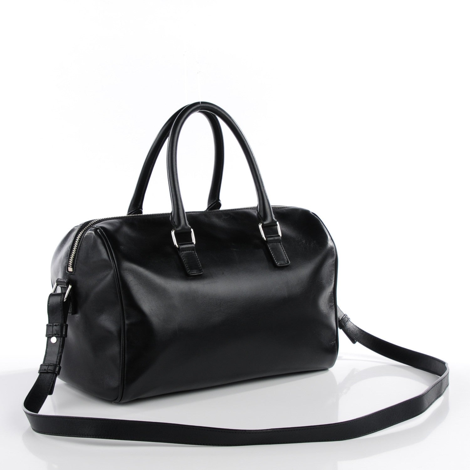 Saint Laurent Calfskin Studded Classic Duffle 6 Black 3 of 8