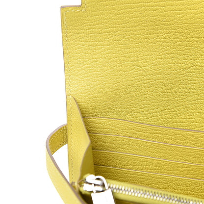 Hermes Chevre Mysore Kelly Longue Wallet Lime 7 of 10
