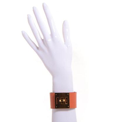 Hermes Epsom Kelly Dog Bracelet Orange 2 of 7